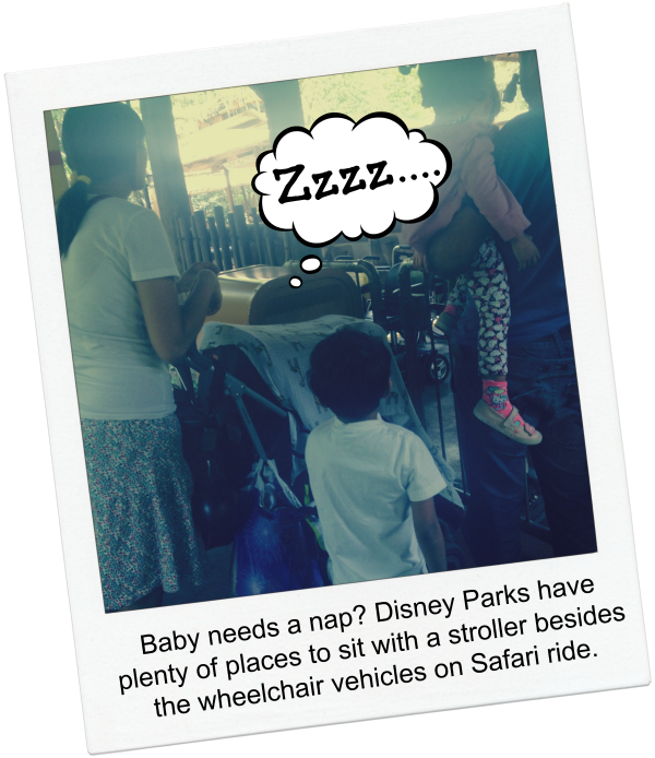 stroller in wheelchair line at Disney