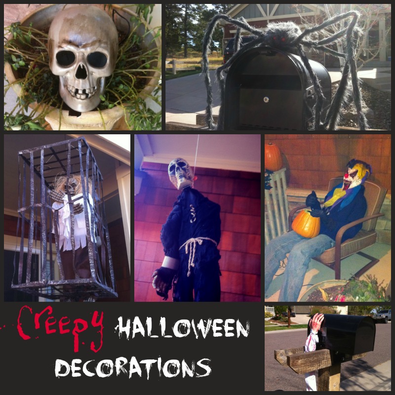 creepy halloween decorations collage