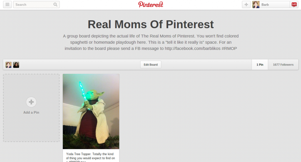 Real Moms of Pinterest Board 