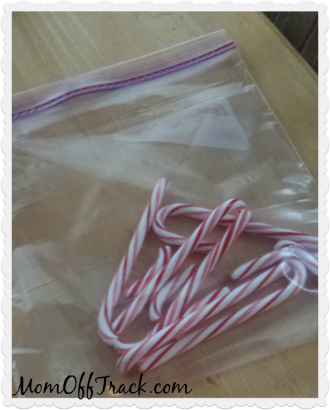 candy canes in ziploc bag