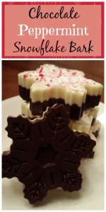 chocolate peppermint snowflake bark collage