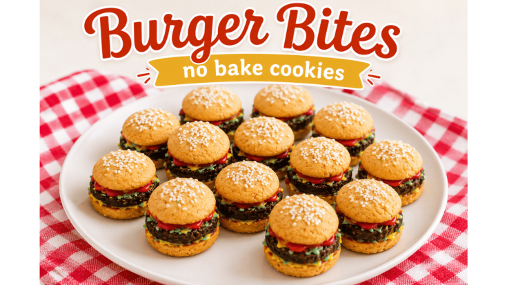Mini burger-shaped no-bake cookies