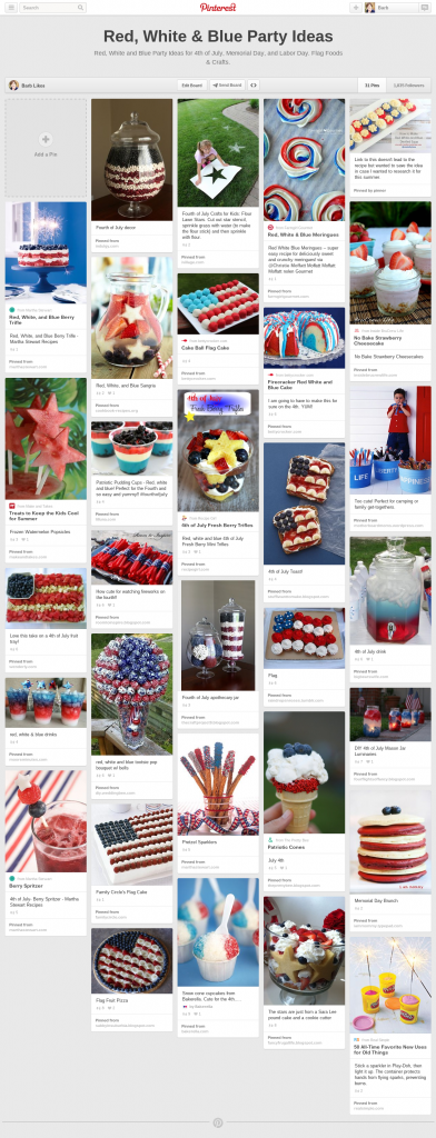 red white and blue 4th of July Party Ideas Pinterest Board