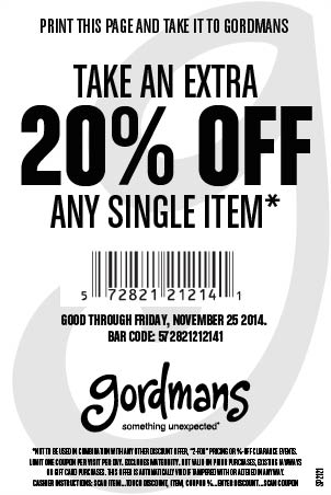 November Gordmans Coupon