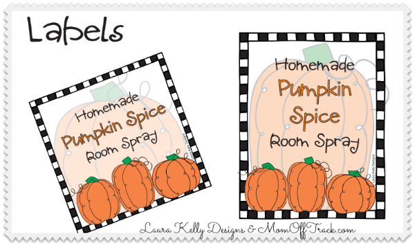 Pumpkin Spice Room Spray labels by Laura Kelly Designs