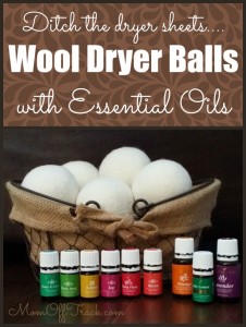 Wool dryer balls with essential oils are a great alternative to chemical filled dryer sheets.