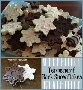 peppermint bark snowflakes