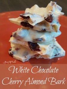 This white chocolate cherry almond bark is delicious, looks great and is so easy to make.