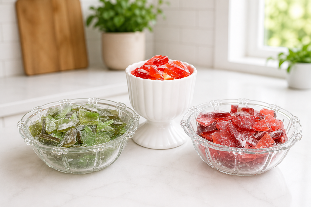 3 bowls of hard candy