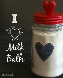 I heart this Valentines Day DIY Milk Bath recipe. Super easy to make and feels great.