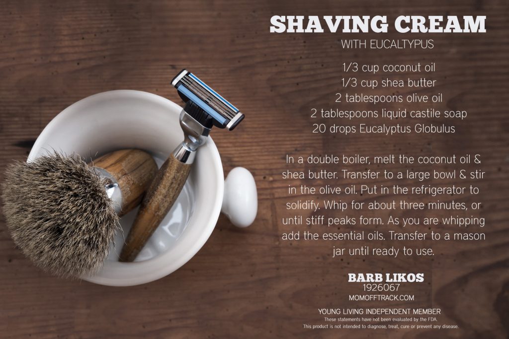 This Shaving Cream with Eucalyptus essential oil makes the perfect DIY Fathers Day gift. 