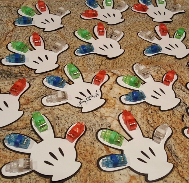 These Mickey Hands are an easy Cricut project for Fish Extender gifts to give to kids for Pirate Night.