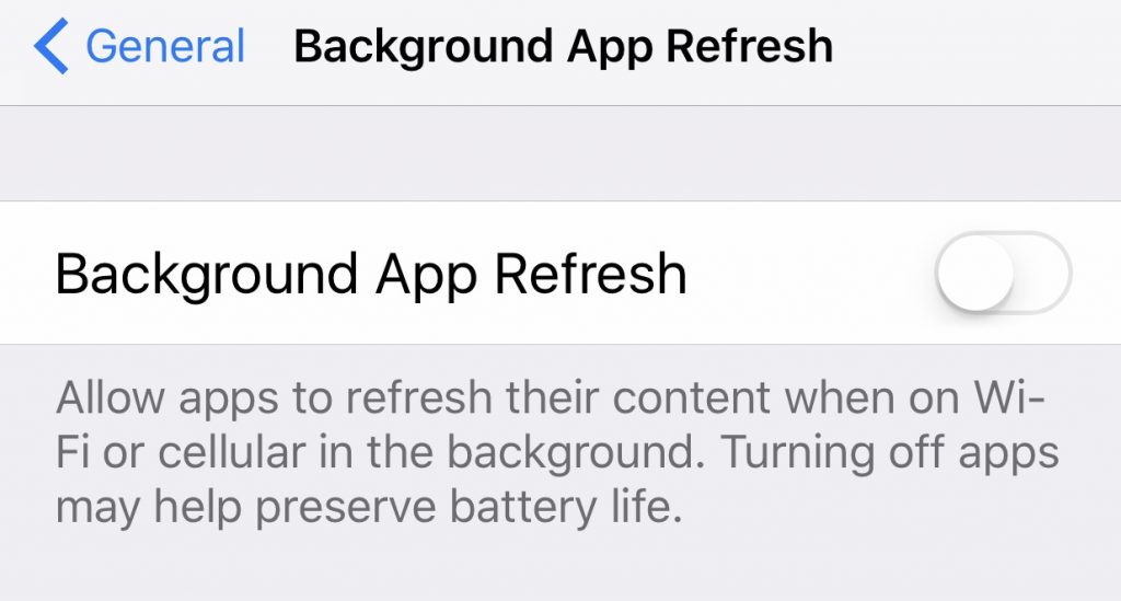 Minimize data use on a cruise step 1: turn off iphone background app refresh