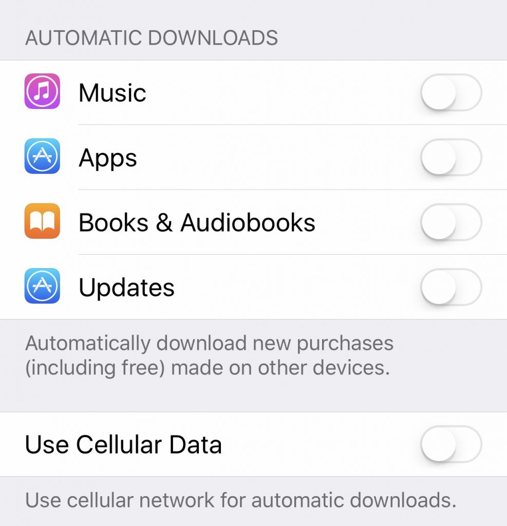 Minimize data use on a cruise step 2: turn off iphone automatic downloads