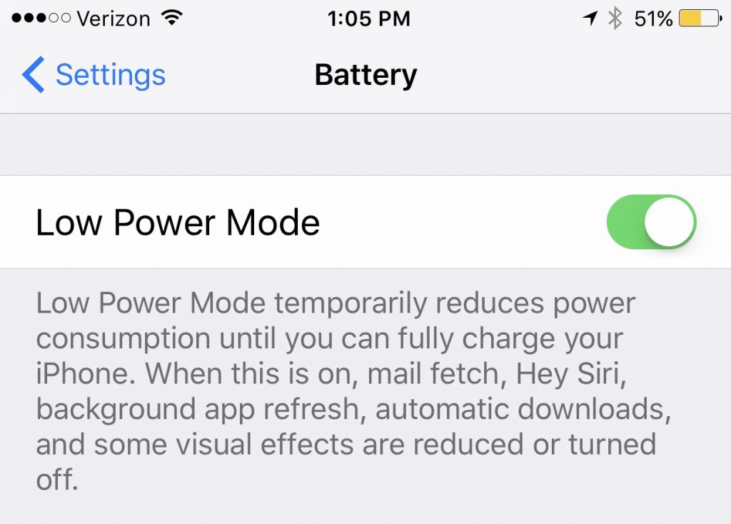 Minimize data use on a cruise step 3: put iphone battery in low power mode