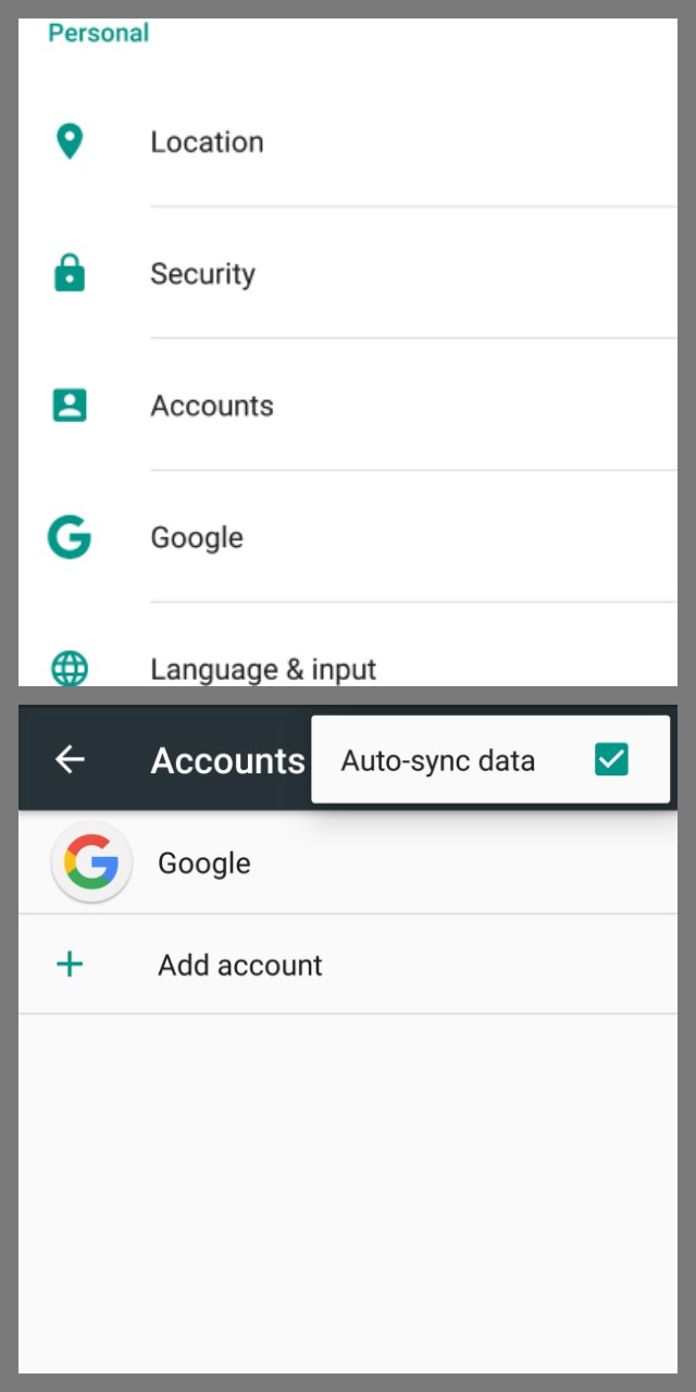  cruise on android step 2-turn off auto sync