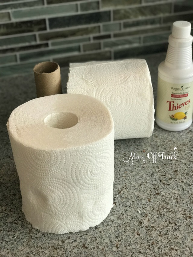 DIY cleaning wipes remove cardboard from the middle