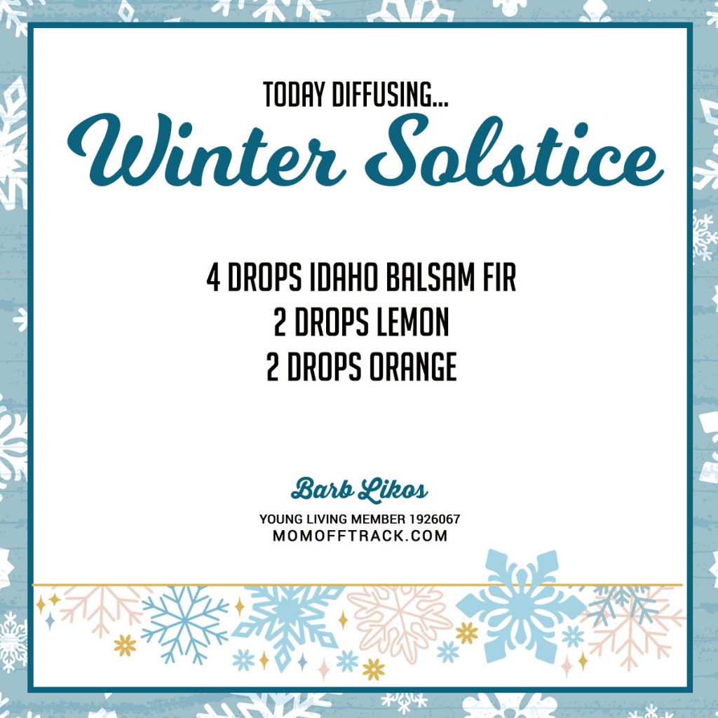 Great Winter Essential Oil Diffuser Recipe! Love WINTER SOLSTICE