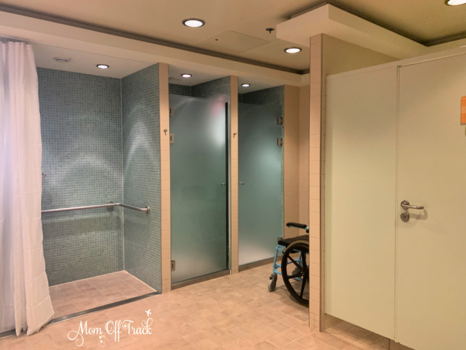 Norwegian Pearl Thermal Suite showers in the women's area