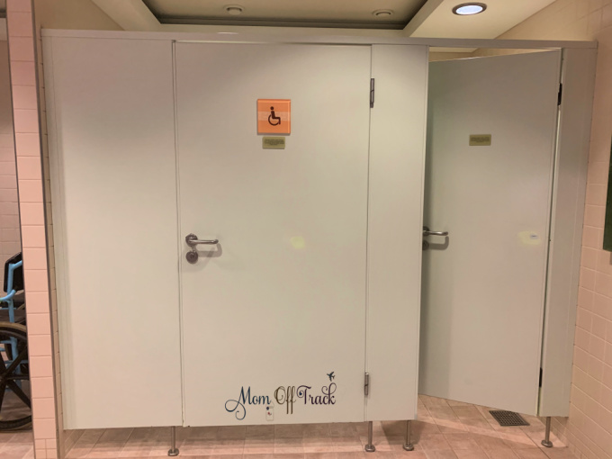 Norwegian Pearl Thermal Suite wheelchair accessible bathroom in ladies locker room