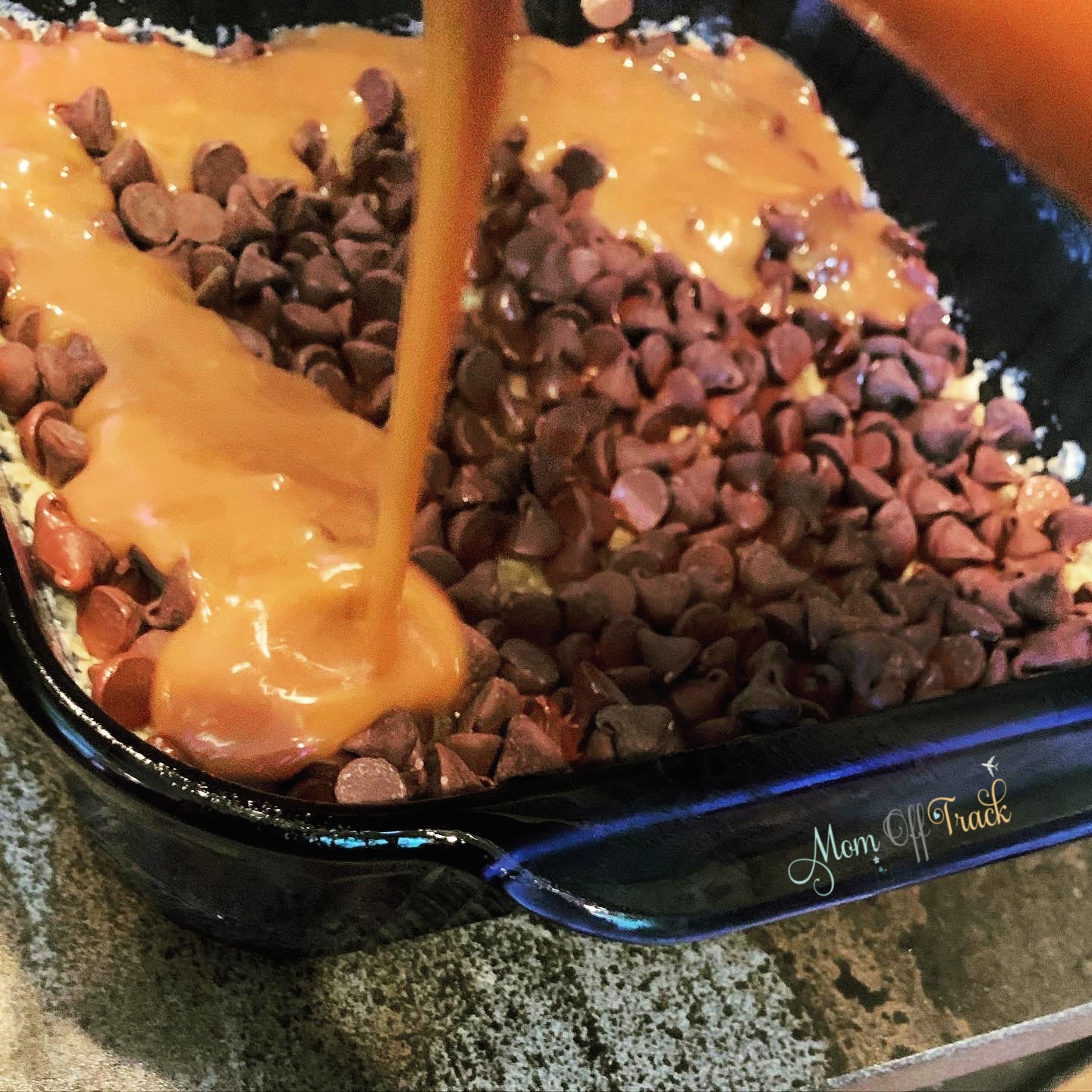caramel sauce over chocolate chips carmelita bar recipe