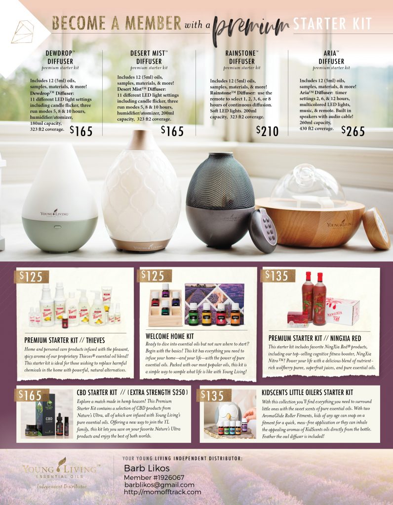 young living essential rewards new member kit options
